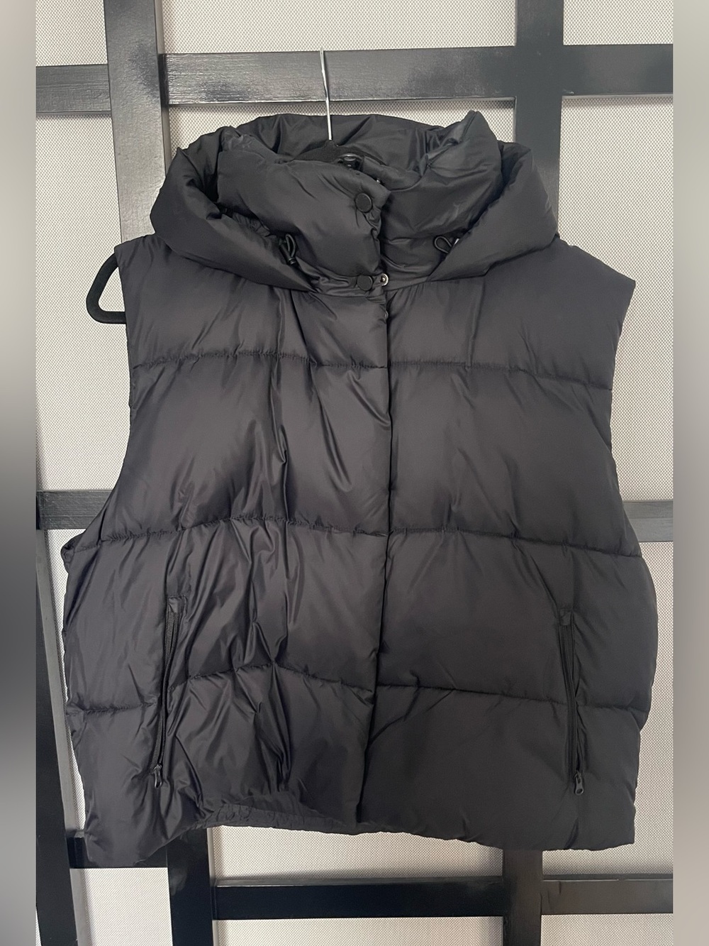 ALO Yoga Black Puffer Vest with Hood - Women's Warm Layering Vest